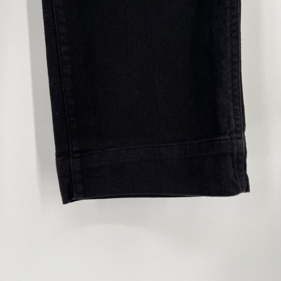 Quince Women's Black Stretch Cotton Twill Wide-Leg Crop Pants sz 28 NWOT - Picture 2 of 5
